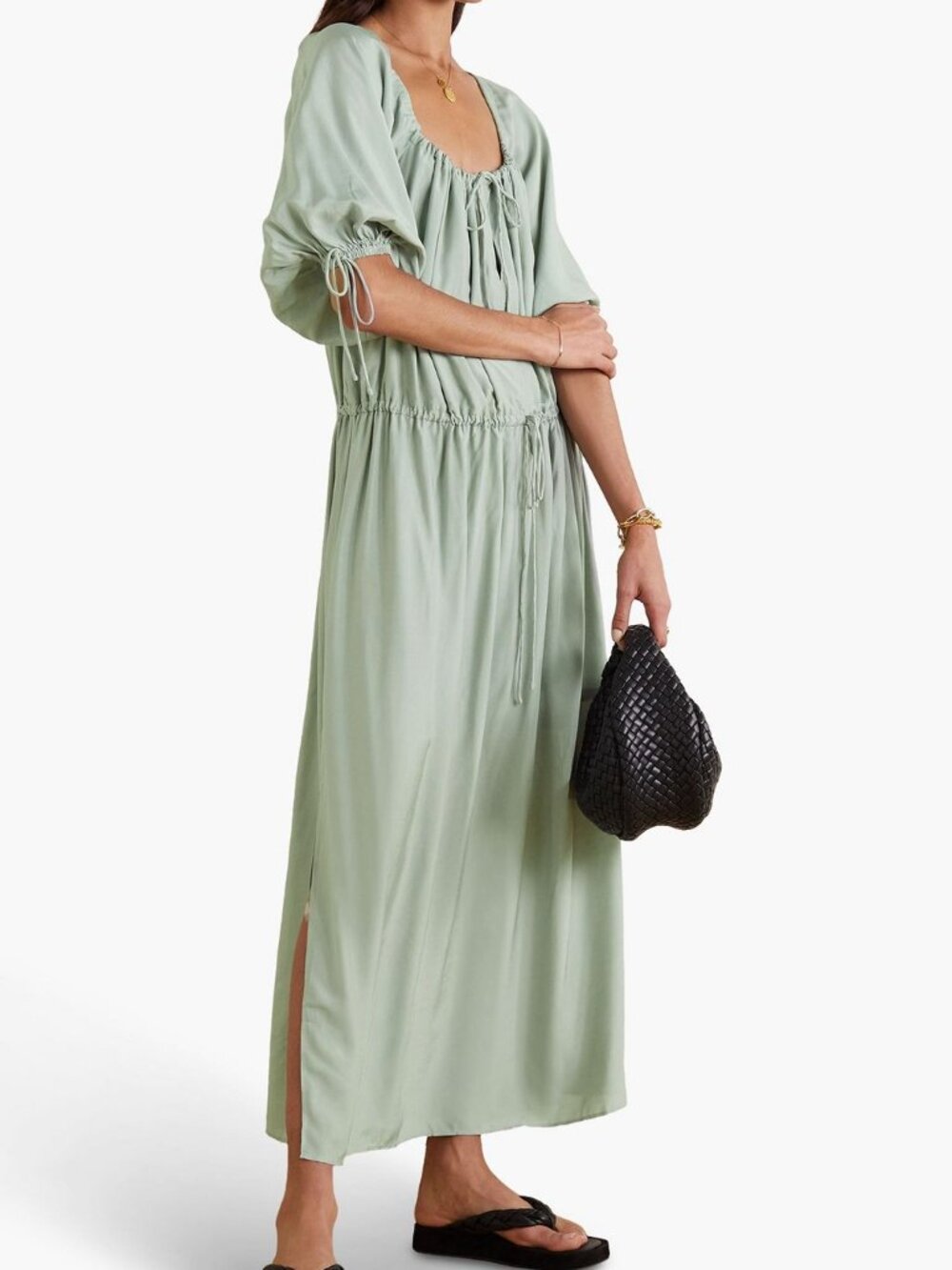 Joslin "Savannah" gathered poplin maxi dress